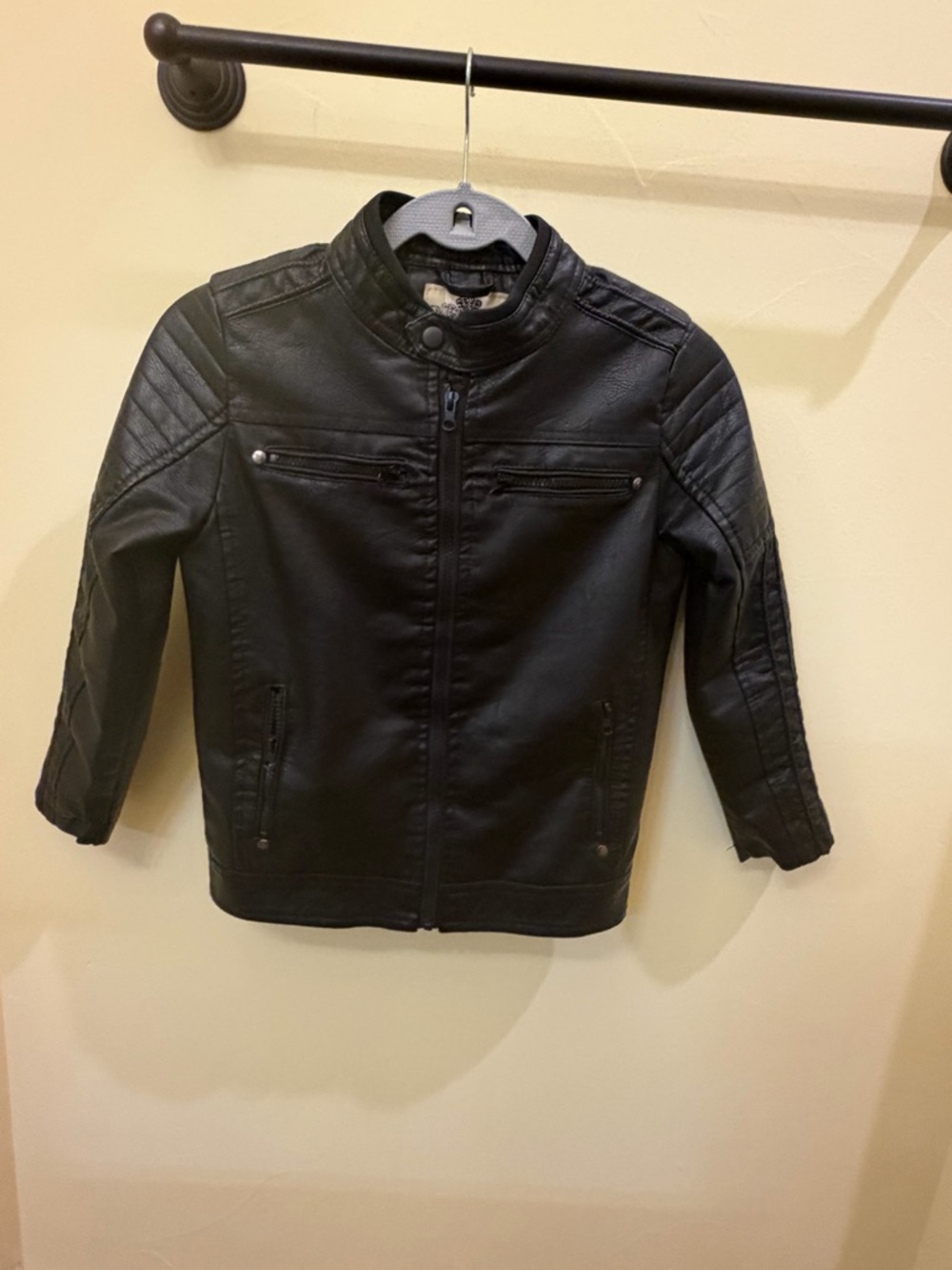 Kids Black Faux Leather Moto Jacket
Worn once